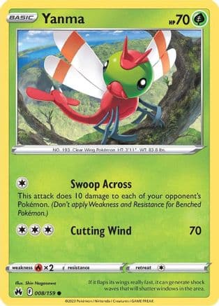 Yanma 008/159 - SWSH Crown Zenith Reverse Holofoil