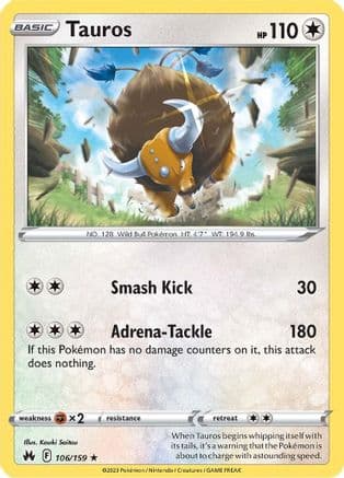 Tauros 106/159 - SWSH Crown Zenith