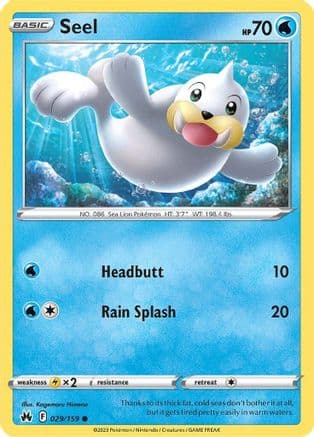 Seel 029/159 - SWSH Crown Zenith Reverse Holofoil