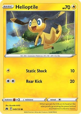 Helioptile 049/159 - SWSH Crown Zenith Reverse Holofoil