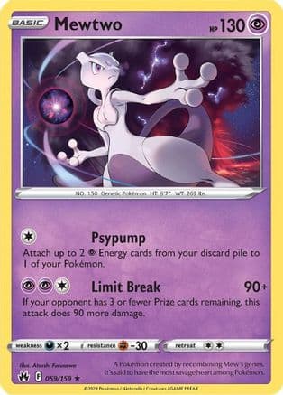Mewtwo (059/159) [Sword & Shield: Crown Zenith] Reverse Holofoil