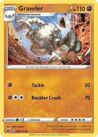 Graveler 068/159 - SWSH Crown Zenith Reverse Holofoil