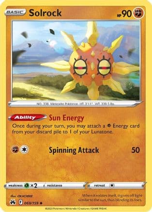 Solrock 069/159 - SWSH Crown Zenith Reverse Holofoil