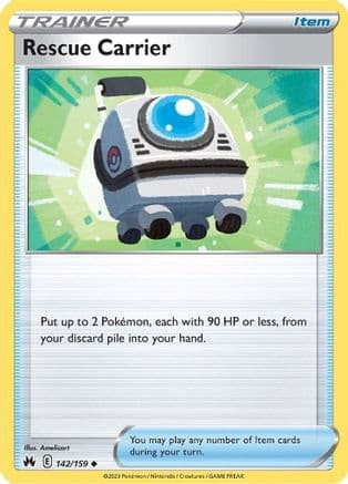 Rescue Carrier 142/159 - SWSH Crown Zenith Reverse Holofoil