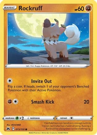 Rockruff 073/159 - SWSH Crown Zenith Reverse Holofoil