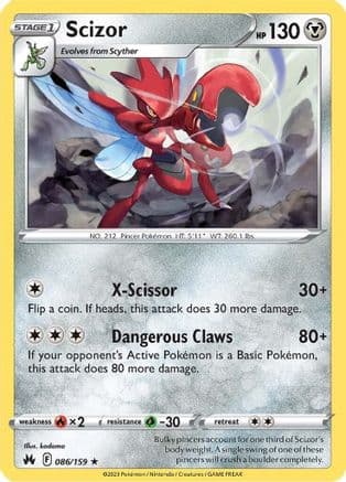 Scizor 086/159 - SWSH Crown Zenith Reverse Holofoil