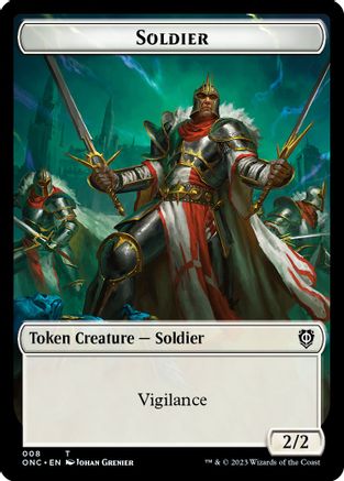 Soldier (008) // Angel (003) Double-Sided Token (8 // 3) [Commander: Phyrexia: All Will Be One]
