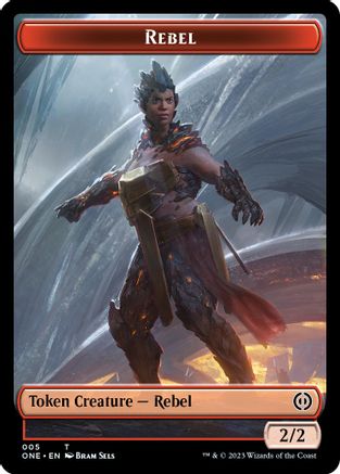 Rebel // Goblin Double-sided Token () [Commander: Phyrexia: All Will Be One]