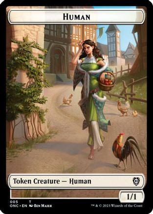 Human // Spirit Double-sided Token () [Commander: Phyrexia: All Will Be One]
