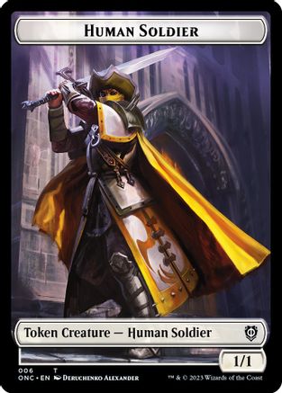 Human Soldier // Elephant Double-sided Token () [Commander: Phyrexia: All Will Be One]