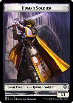 Human Soldier // Elephant Double-sided Token () [Commander: Phyrexia: All Will Be One]