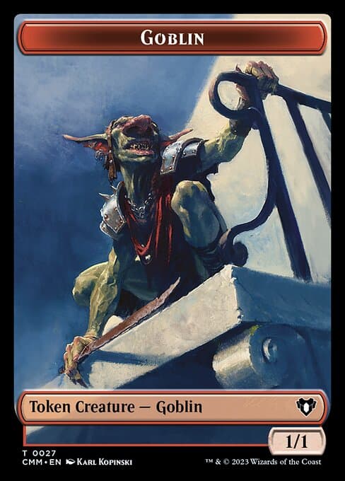 Zombie (0019) // Goblin Double-Sided Token [Commander Masters Tokens] Foil