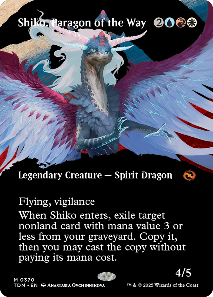 Shiko, Paragon of the Way (Borderless) (370) [Tarkir: Dragonstorm]  Foil