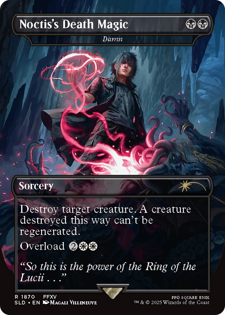 Damn (1870) [Secret Lair Drop]  / Noctis's Death Magic (Borderless) Foil