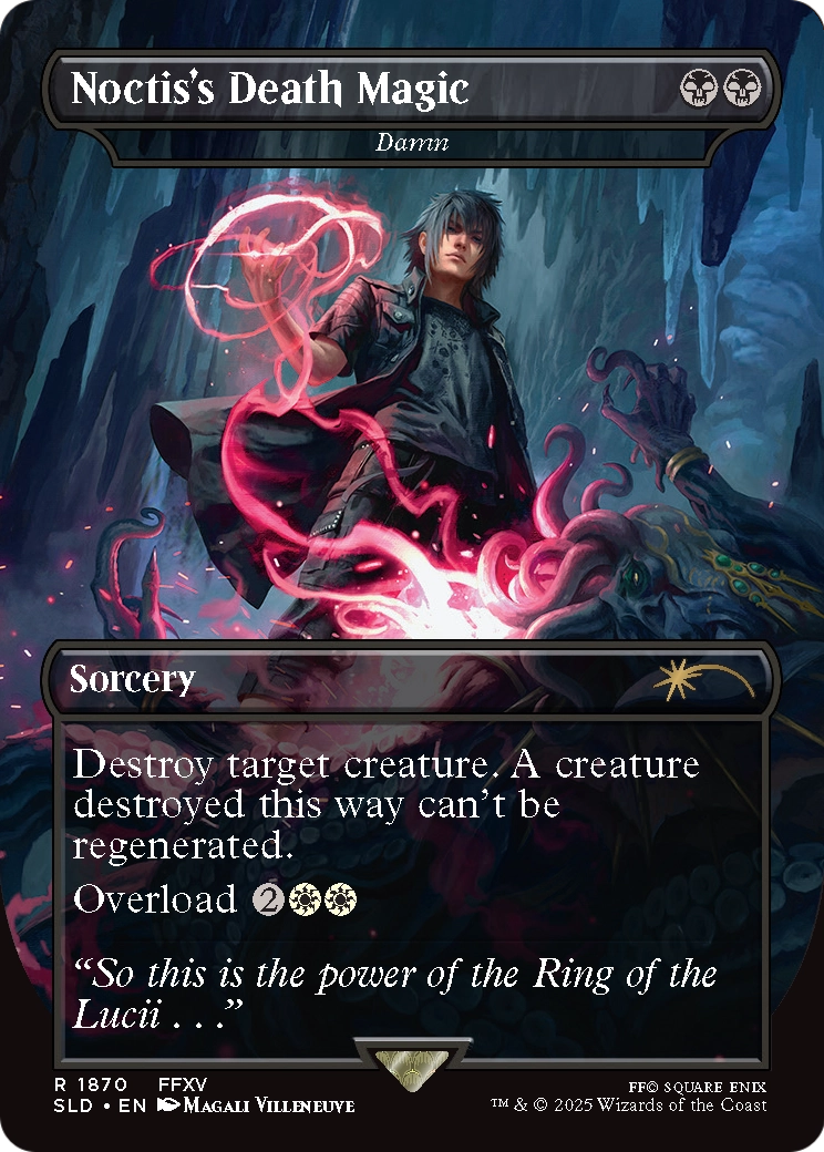 Damn (1870) [Secret Lair Drop]  / Noctis's Death Magic (Borderless) Foil