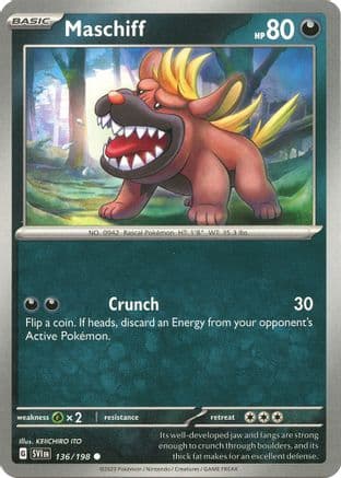 Maschiff 136/198 - SV01 Scarlet & Violet Base Set Reverse Holofoil