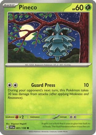 Pineco 001- SV01 Scarlet & Violet Base Set Reverse Holofoil