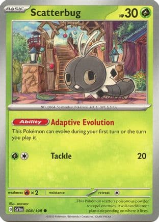 Scatterbug 008- SV01 Scarlet & Violet Base Set Reverse Holofoil