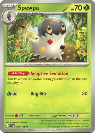Spewpa 009- SV01 Scarlet & Violet Base Set Reverse Holofoil