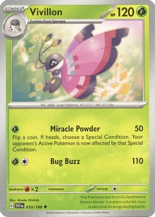 Vivillon 010  - Reverse Holofoil SV01 Scarlet & Violet Base Set - Uncommon