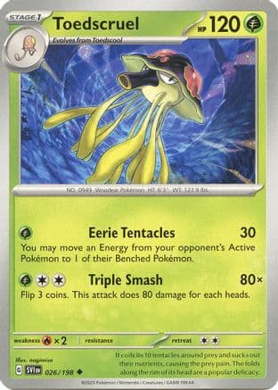 Toedscruel 026- SV01 Scarlet & Violet Base Set Reverse Holofoil