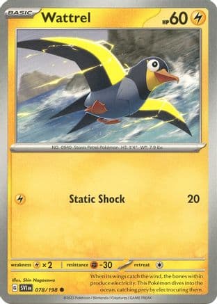 Wattrel 078/198 - SV01 Scarlet & Violet Base Set Reverse Holofoil