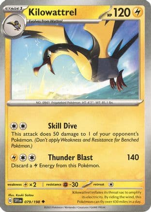 Kilowattrel 079- SV01 Scarlet & Violet Base Set Reverse Holofoil