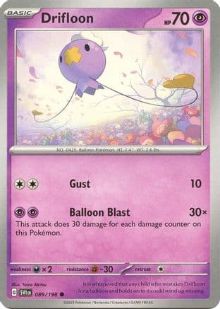 Drifloon 089- SV01 Scarlet & Violet Base Set Reverse Holofoil