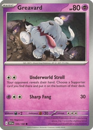 Greavard 105/198 - SV01 Scarlet & Violet Base Set Reverse Holofoil