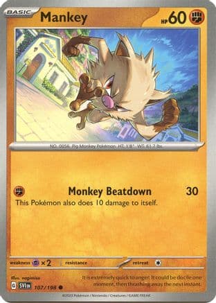 Mankey 107- SV01 Scarlet & Violet Base Set Reverse Holofoil