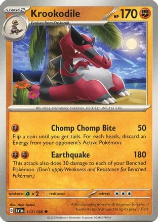 Krookodile 117- SV01 Scarlet & Violet Base Set Reverse Holofoil