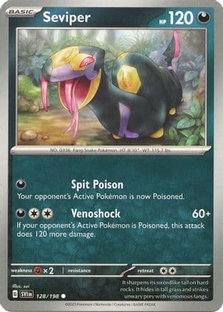 Seviper 128- SV01 Scarlet & Violet Base Set Reverse Holofoil