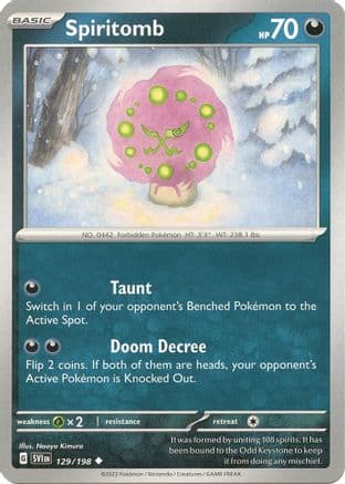 Spiritomb 129- SV01 Scarlet & Violet Base Set Reverse Holofoil