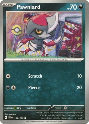 Pawniard 132- SV01 Scarlet & Violet Base Set Reverse Holofoil