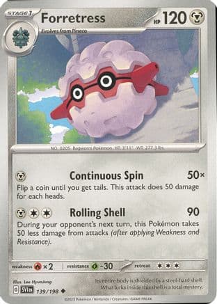 Forretress 139- SV01 Scarlet & Violet Base Set Reverse Holofoil
