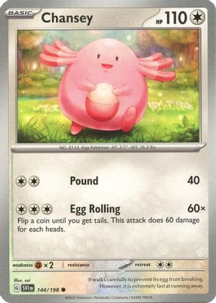 Chansey 144- SV01 Scarlet & Violet Base Set Reverse Holofoil