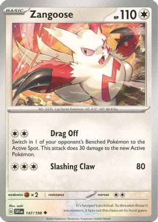 Zangoose 147/198 - SV01 Scarlet & Violet Base Set Reverse Holofoil