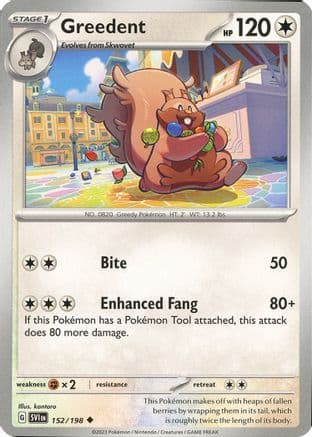 Greedent 152- SV01 Scarlet & Violet Base Set Reverse Holofoil