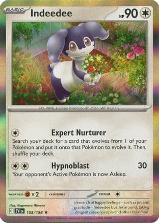Indeedee 153  - Holofoil SV01 Scarlet & Violet Base Set - Rare