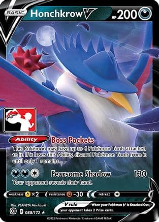 Honchkrow V 88/172 - Prize Pack Series Cards Holofoil