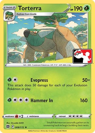 Torterra 8/172 - Prize Pack Series Cards Holofoil