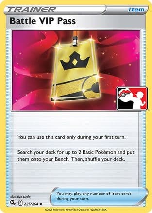 Battle VIP Pass 225/264 - Prize Pack Series Cards Holofoil