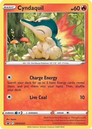 Cyndaquil (Cosmos Holo) SWSH221  - Holofoil SWSH Sword & Shield Promo Cards - Promo