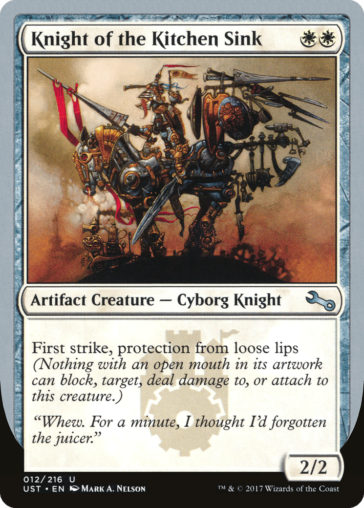 Knight of the Kitchen Sink ("protection from loose lips") [Unstable] Foil