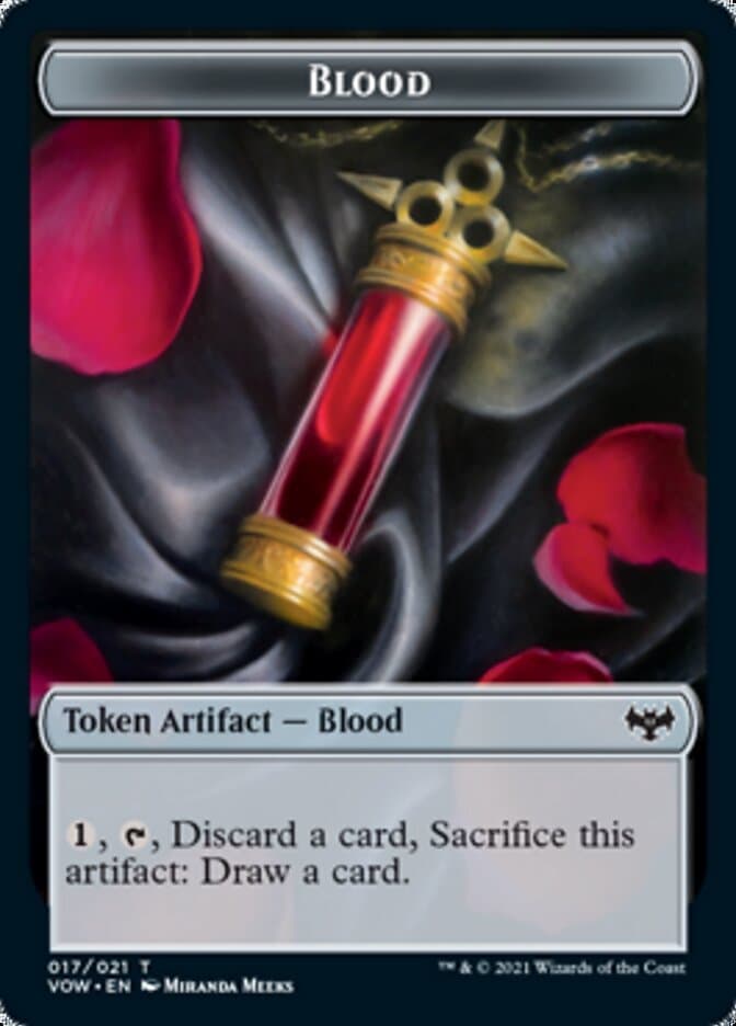 Blood // Vampire (016) Double-Sided Token [Innistrad: Crimson Vow Tokens] Foil