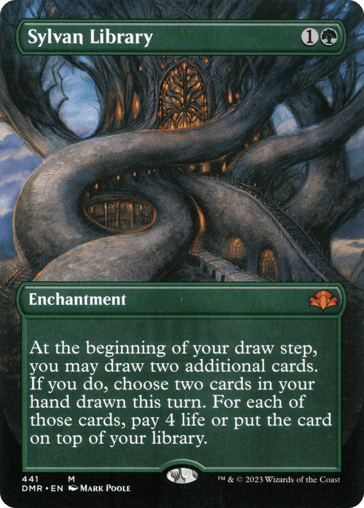 Sylvan Library (Borderless Alternate Art) [Dominaria Remastered] Foil