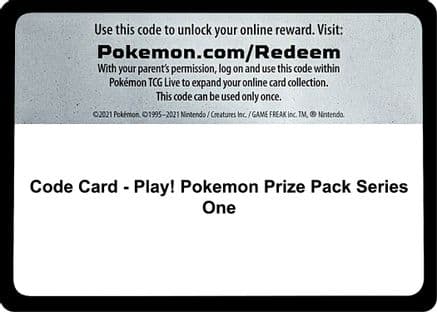 Code Card - Play! Pokemon Prize Pack Series One  Prize Pack Series Cards - Code Card