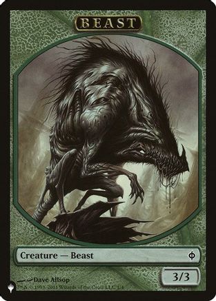 Beast // Emblem - Liliana, Defiant Necromancer Double-Sided Token |  (1 // 13) [The List Reprints]