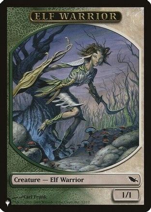 Elf Warrior // Emblem - Tibalt, Cosmic Impostor Double-sided Token |  (12 // 21) [The List Reprints]