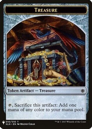 Treasure // Golem Double-sided Token |  (10 // 25) [The List Reprints]